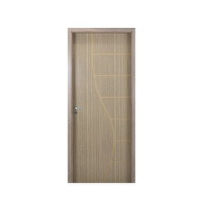 Kit Porta De Madeira Decorada 215X74Cm Com Batente De Mdf Ultra 10Cm Cantareira Mgm Carvalho Alpha