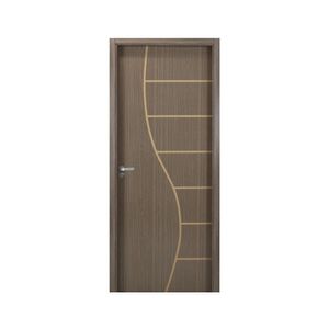 Kit Porta De Madeira Decorada 215X64Cm Com Batente De Mdf Ultra 10Cm Cantareira Mgm Carvalho Quebec