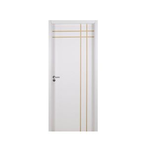 Kit Porta De Madeira Decorada 215X74Cm Com Batente De Mdf Ultra 12Cm Mantiqueira Mgm Branco