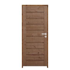 Kit Porta De Madeira 210X72Cm Batente 11Cm Fechadura Stilo Cromada Roma Pinus