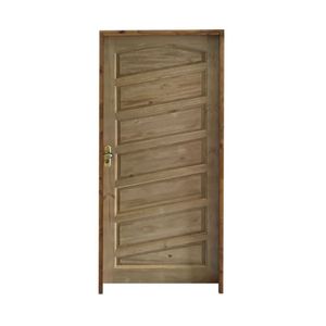 Kit Porta De Madeira 210X82Cm Batente 11Cm Fechadura Stilo Cromada Externa Mirabel Pinus