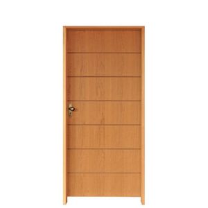 Kit Porta De Madeira 210X72Cm Batente 14Cm Fechadura Taco De Golf Externa 2 Imbuia