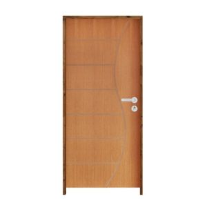 Kit Porta De Madeira 210X62Cm Batente 11Cm Fechadura Stilo Cromada 12 Imbuia