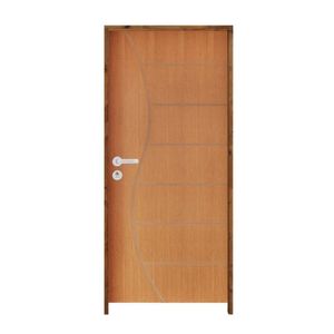 Kit Porta De Madeira 210X72Cm Batente 11Cm Fechadura Stilo Cromada Externa 6 Imbuia