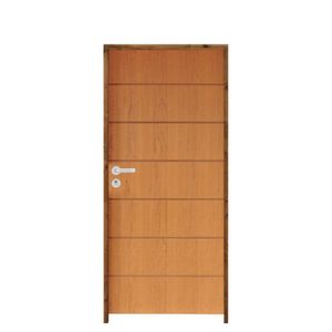 Kit Porta De Madeira 210X62Cm Batente 11Cm Fechadura Stilo Cromada 2 Imbuia