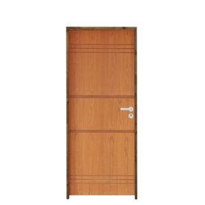 Kit Porta De Madeira 210X62Cm Batente 11Cm Fechadura Stilo Cromada 7 Imbuia