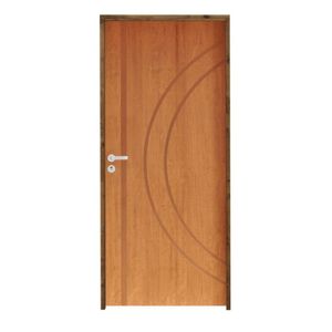 Kit Porta De Madeira 210X72Cm Batente 9Cm Fechadura Stilo Cromada Externa 10 Imbuia