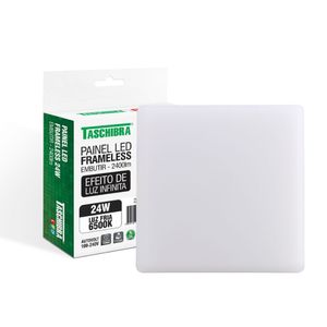 Painel De Led Taschibra Frameless Quadrado Embutir 24w Bivolt 6500k Luz Fria