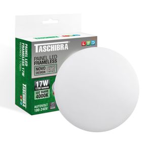 Painel De Led Frameless Redondo Embutir/sobrepor 17w Bivolt Taschibra 4000k Luz Neutra