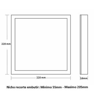 Painel De Led Frameless Quadrado Embutir/sobrepor 32w Bivolt Taschibra 4000k Luz Neutra