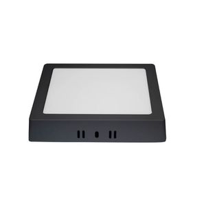 Painel De Led Blumenau Quadrado Sobrepor 12w Bivolt Preto 6500k Luz Fria