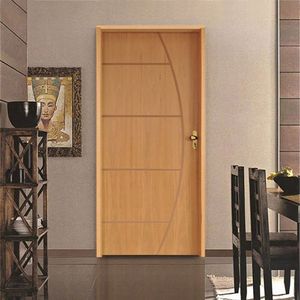 Kit Porta De Madeira 210X72Cm Batente 14Cm Fechadura Taco De Golf Externo 6 Imbuia