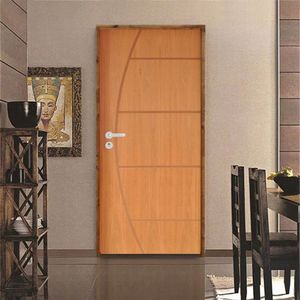 Kit Porta De Madeira 210X72Cm Batente 11Cm Fechadura Stilo Cromada Externa 5 Imbuia