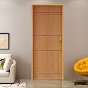 Kit Porta De Madeira 210X82Cm Batente 14Cm Fechadura Taco De Golf Externo 7 Imbuia