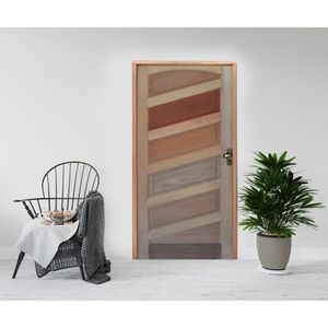 Kit Porta De Madeira 210X82Cm Batente 11Cm Fechadura Taco De Golf Madeira Mirabela Cedro