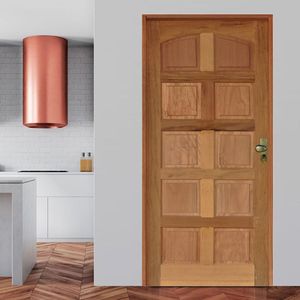 Kit Porta De Madeira 210X82Cm Batente 11Cm Fechadura Taco De Golf Externa Topazio Padrão Cedrinho