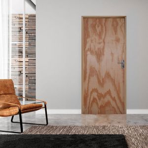 Kit Porta De Madeira 210X80Cm Batente 11Cm Fechadura Alavanca Comum Interna Mescla Lisa Mescla