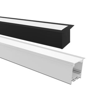 Perfil De Embutir Taschibra Para Fita De Led Spire 50 Preto Com 3 Metros