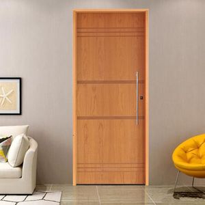 Kit Porta De Madeira Pivotante 210X92Cm Batente 14Cm Fechadura 803 Rolete Externa 7 Imbuia