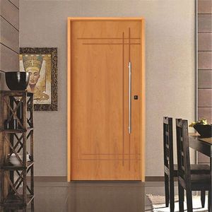 Kit Porta De Madeira Pivotante 210X92Cm Batente 14Cm Fechadura 803 Rolete Externa 9 Imbuia
