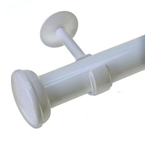 Kit Varão De Cortina 28Mm 3M Ponteira Meia Lua Couselo Branco
