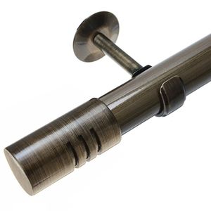 Kit Varão De Cortina 28Mm 3M Ponteira Cilíndrica Couselo Ouro Velho