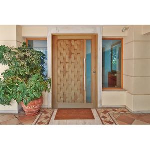 Kit Porta De Madeira Pivotante 210X92Cm Batente 14Cm Fechadura 803 Eucalipto