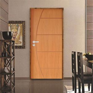 Kit Porta De Madeira 210X62Cm Batente 11Cm Fechadura Stilo Cromada 6 Imbuia