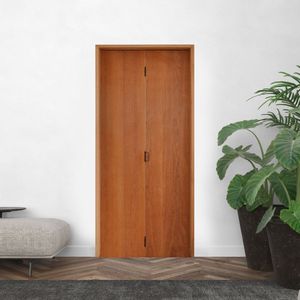 Kit Porta De Madeira 210X92Cm Batente 14Cm Madeira Lisa Imbuia