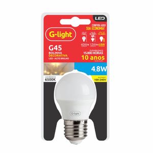 Lâmpada Led Ence G45 Leitoso 4,8w 180 E27 Autovolt 6500k - Luz Branca
