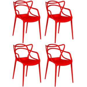Kit 4 Cadeiras Allegra - Vermelho