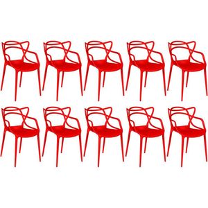 Kit 10 Cadeiras Allegra - Vermelho