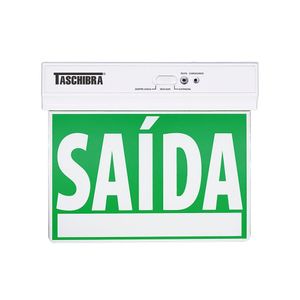 Placa De Saída Emergência C/seletora Led Taschibra Face única Bivolt Verde