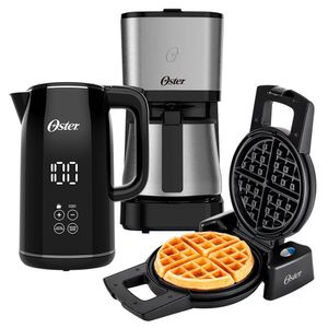 Kit Black Inox Oster - Cafeteira - Chaleira Digital E Máquina De Waffle - 127v 127v
