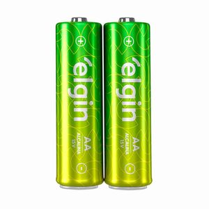 Pilha Alcalina Elgin Aa 1.5v Cartela Com 2 Unidades