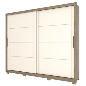 Guarda Roupa Casal Henn 2 Portas De Correr 4 Gavetas Thor Rustico Com Off White