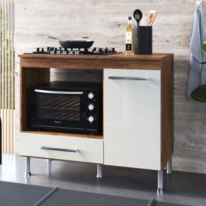 Balcão Para Cooktop 105cm Indekes 6086-491 Noce/off