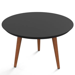 Mesa De Centro Alta Patrimar Lins Preto Com Cedro
