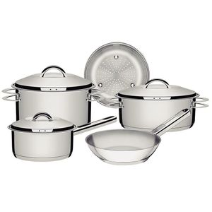 Conjunto De Panelas Tramontina Solar 5 Peças Aço Inox Fundo Triplo - 65510/780 Inox