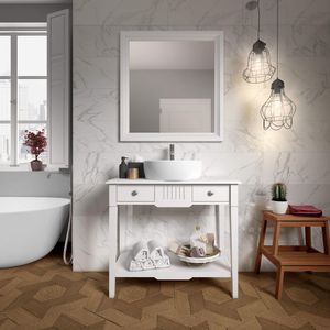 Espelheira 85X80Cm Mdf Nouvelle Artemobili Branco