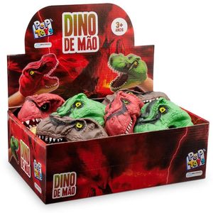 Brinquedo Dinossauro Fantoche De Mão Dino 12Peças Multicolor