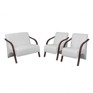 Conjunto Vênus Pé Madeira 1 Namoradeira 2 Polt Corino Branco