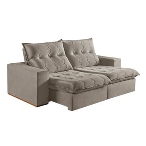 Sofá Retrátil E Reclinável 2 Lugares 250cm M177 Cinza Claro