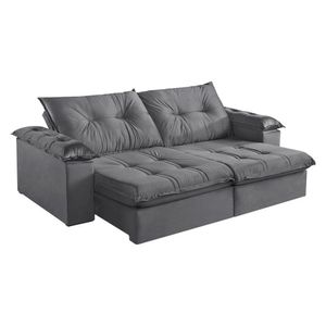 Sofá Retrátil E Reclinável 2 Lugares 230cm M164 Cinza Escuro