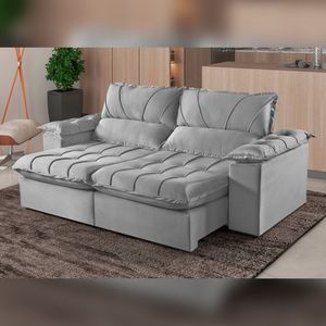 Sofá Retrátil E Reclinável 2 Lugares 290cm M178 Cinza