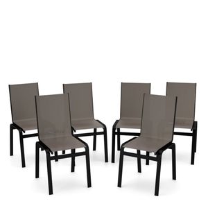 Kit 6 Cadeiras Jantar Gourmet Alumínio Preto Tela Fendi