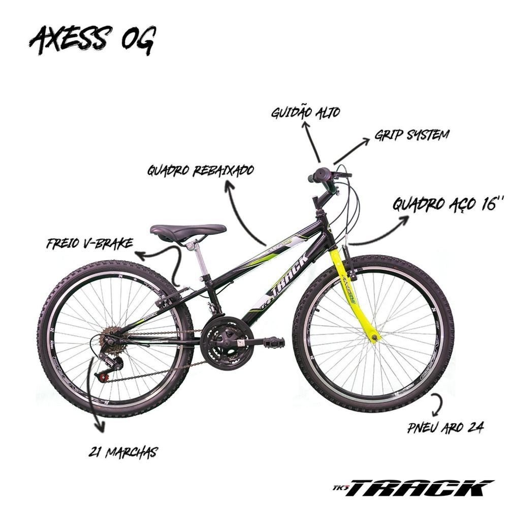 Bicicleta TK3 Track Axess Juvenil Aro 24 - TK3 Track