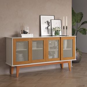 Buffet 4 Portas Detroit Tebarrot Off White/Marrom