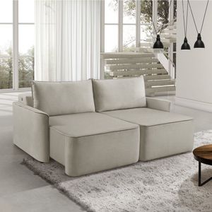 Sofá Retrátil 220cm Com Kit Entrada Usb 4 Lugares Moon 2321 Estofart Creme