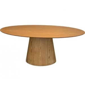 Mesa de Jantar Cone Oval 198x122cm Base Madeira Freijó
